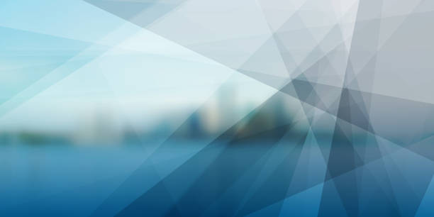 Abstract Background, Blurry Cityscape 3D Triangle Shaped Translucent Overlaying Planes, Geometric Shapes Pattern, Abstract Futuristic Vector Background, Texture Design, Template - Broken Glass Effect Over Blurred City View coloured glass texture stock illustrations