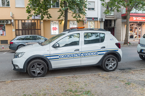 Podgorica, Montenegro - June 4, 2022: Dacia Stepway car of municipal police.