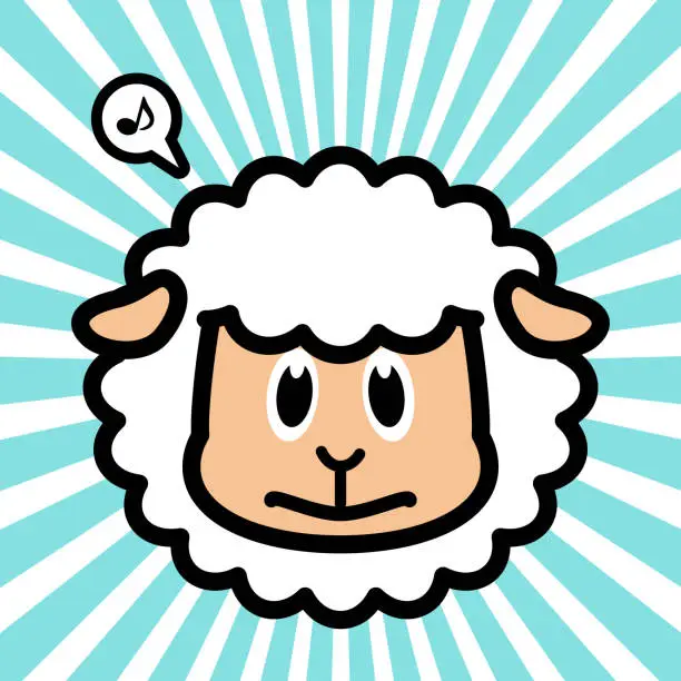Vector illustration of Cute character design of the sheep
