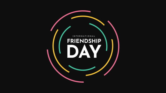International Friendship Day poster. 4k animation
