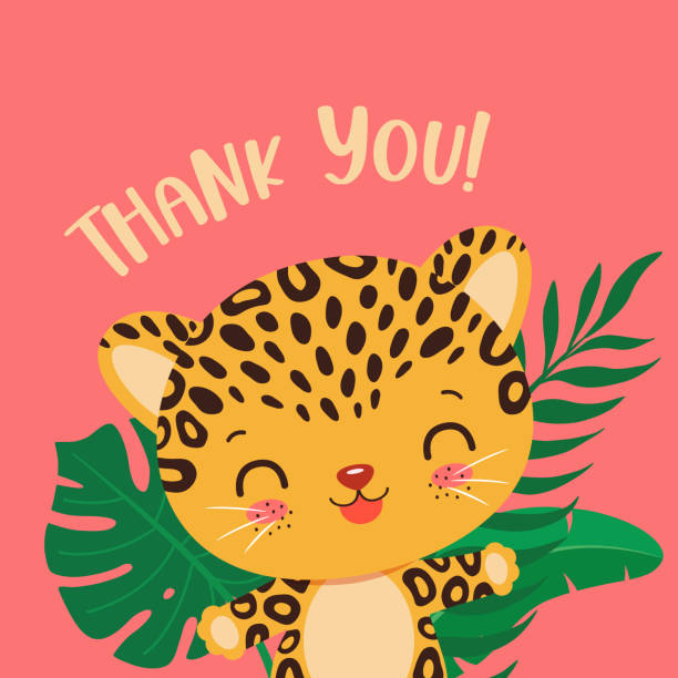 ilustrações de stock, clip art, desenhos animados e ícones de safari animal card with cute cheetah leopard jaguar cub. - cria