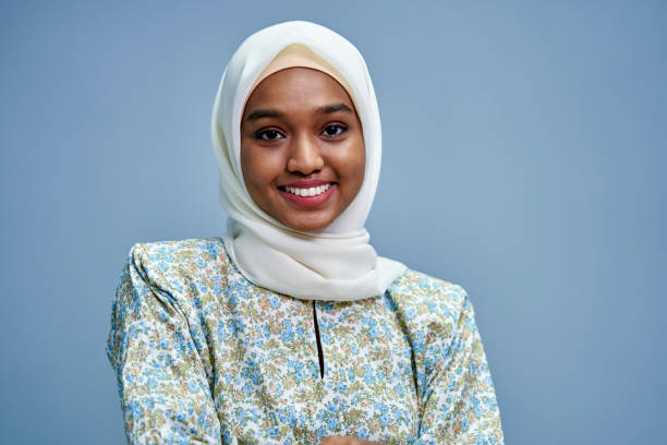 istock hijab with malay traditional clothing looking at camera 1408016159