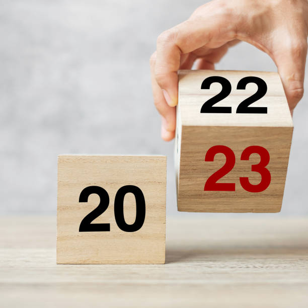 istock hand flipping block 2022 to 2023 text on table. Resolution, strategy, plan, goal, motivation, reboot, business and New Year holiday concepts 1408017052