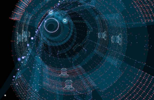 istock A glowing hologram of a mechanical object 1408017760