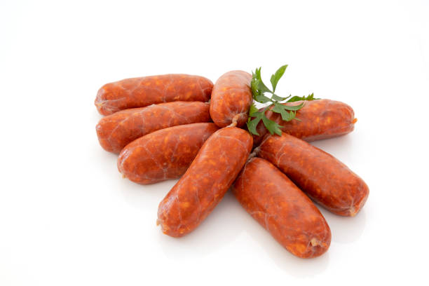 istock small raw chorizo isolated on a white background 1408021832
