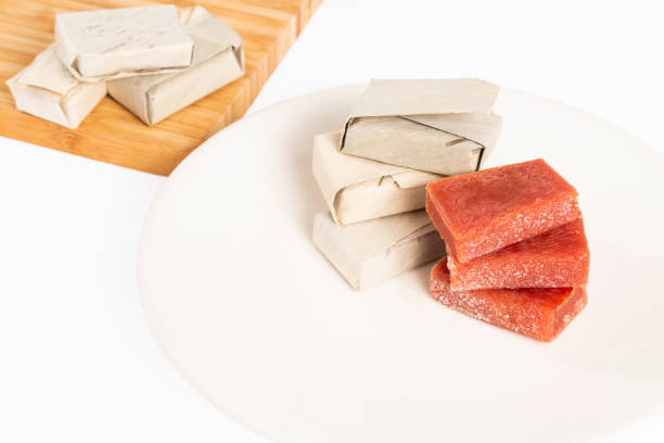istock Guava Paste Wrapped in Bijao Leaf; Photo On White Background 1408027480