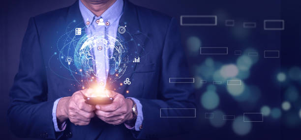 istock Businessman using mobile smart phone. Business global internet connection application technology and digital marketing, Financial and banking, Digital link tech, big data. 1408027888