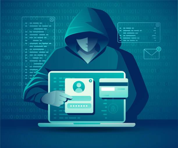Hacking, phishing, and personal data stealing Hacking, phishing, and personal data stealing illustration concept vector dark web stock illustrations