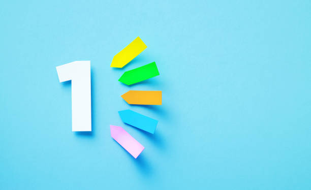 istock White Number 1 Sitting Next To Colorful Adhesive Notes Over Blue Background 1408032536