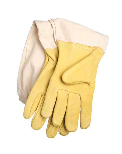 istock Modern protective gloves isolated on white. Safety equipment 1408032581