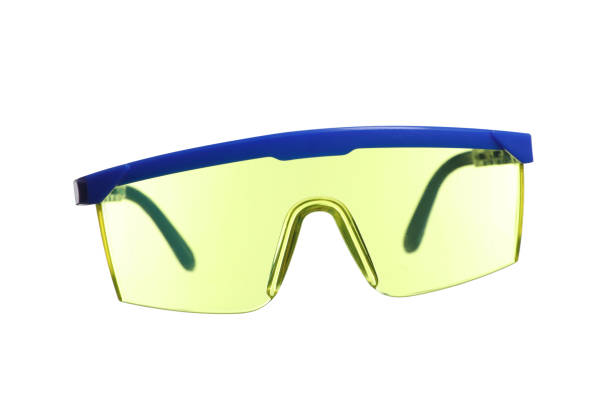 istock Protective goggles isolated on white. Safety equipment 1408032594