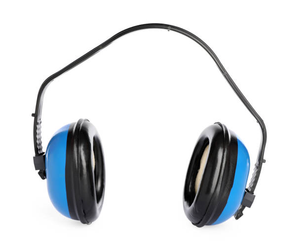 istock Protective headphones isolated on white. Safety equipment 1408032678