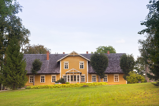 Sigulda, Latvia - September 13, 2013: Traditional rural building in Turaida Museum Reserve.
