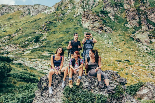 istock Group of friends hiking 1408040400