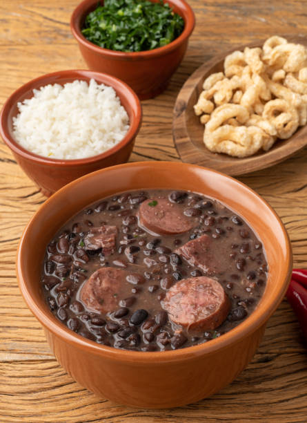 istock Typical brazilian feijoada with kale, rice and cracklings 1408041082