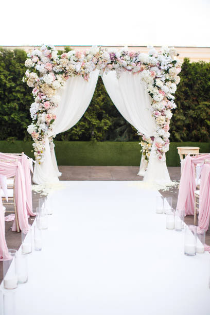 istock Wedding arch of flowers 1408042562