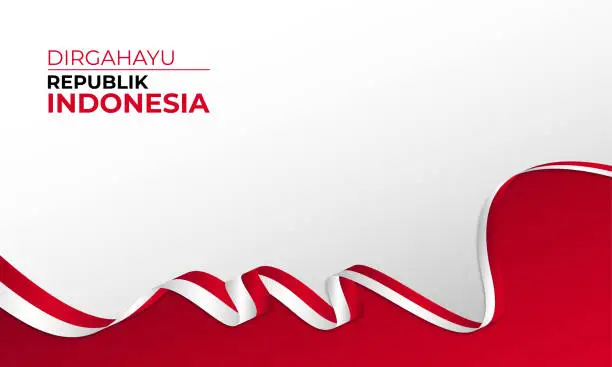 Vector illustration of Happy Indonesia independence day background banner design.