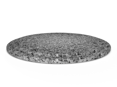 A stone plate on which to put pizza. 3D rendered circular marble tray.