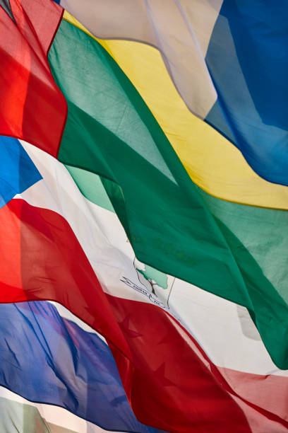 istock Flags of the word waving in the wind. International emblems 1408046085