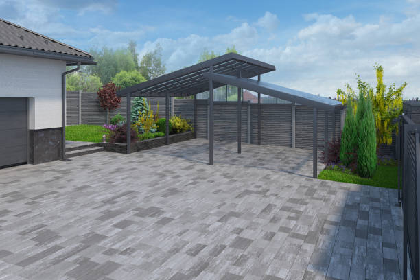 istock Residential main entrance arranging ideas, 3D render 1408048035