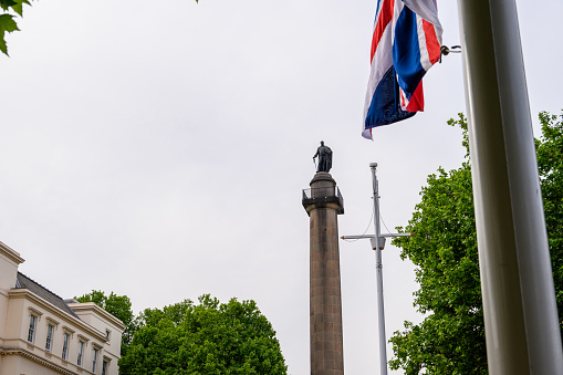 Koblenz, Germany - June 1, 2011: Koblenz, Germany - June 1, 2011: Monument with the equestrian statue of the historical figure of Kaiser Wilhelm I. The statue is located at the \\\