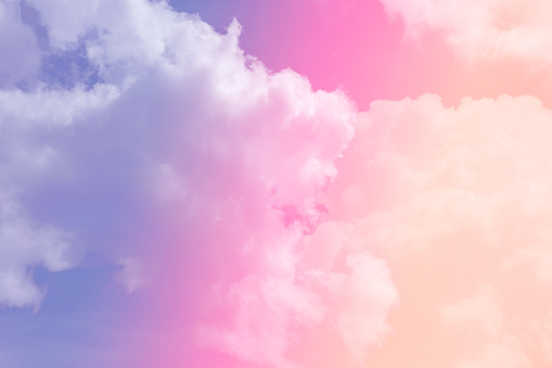 beauty sweet pastel red violet   colorful with fluffy clouds on sky. multi color rainbow image. abstract fantasy growing light