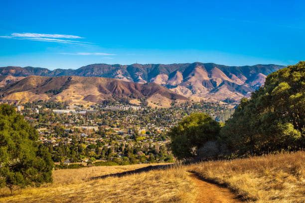 San Luis Obispo viewed from the Cerro Peak stock photo