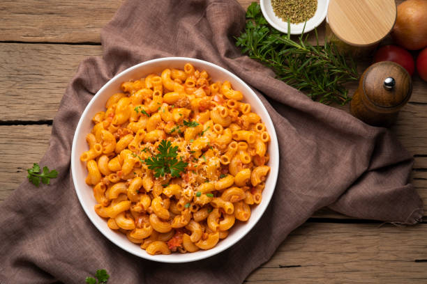 istock Stir fried macaroni with tomatoes sauce 1408059403
