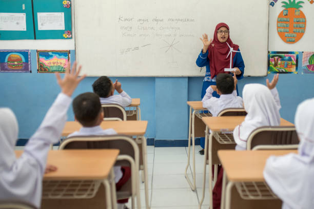 istock The teacher explains about the windmill in class 1408062489