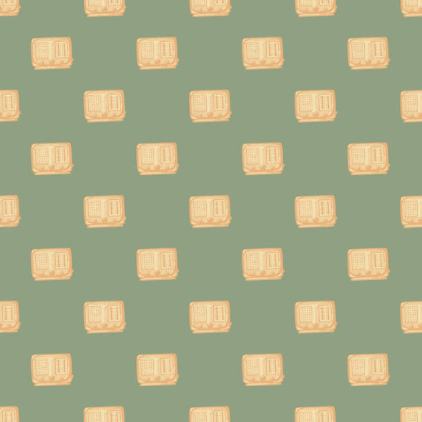 istock Retro radio engraved seamless pattern. Vintage media equipment in hand drawn style. 1408066158