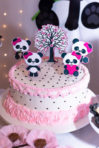 istock Delicious panda bear party cake 1408068050