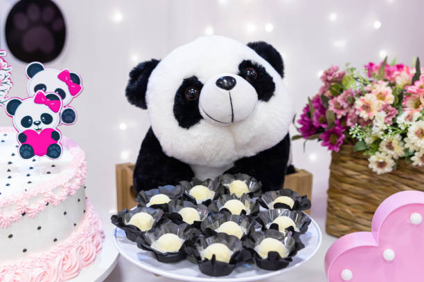 istock Panda bear decoration for children's birthday 1408068051