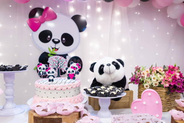 istock Panda bear themed birthday party decorations for girl 1408068082