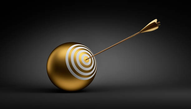 istock Golden Target Ball with Arrow 1408068211