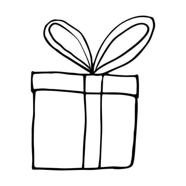 Single hand-drawn element gift box. Vector illustration of doodles for special events of New Year, Christmas, Birthday, Wedding. For greetings, postcards, posters, design. Single hand-drawn element gift box. Vector illustration of doodles for special events of New Year, Christmas, Birthday, Wedding. For greetings, postcards, posters, design. partytime stock illustrations