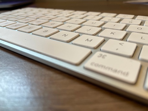 Close up abstracted view of mac wireless keyboard