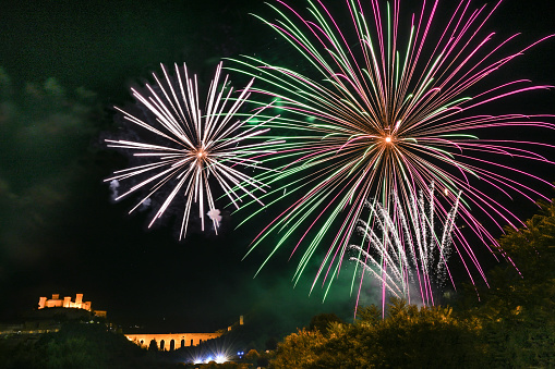 Fireworks display at the Festival dei due Mondi in Spoleto