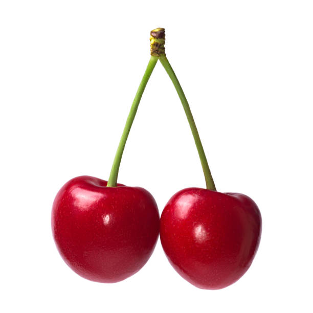 istock Fresh ripe cherries isolated on white background 1408079079