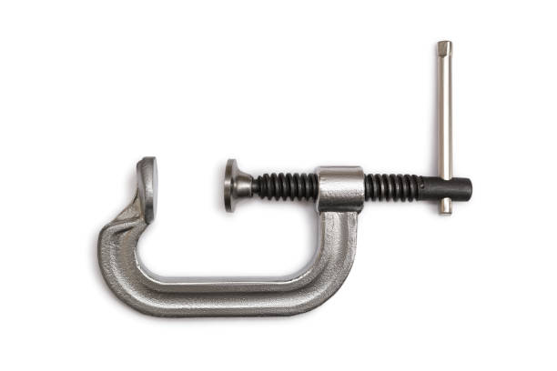 istock Steel clamp tool isolated on white background 1408079112