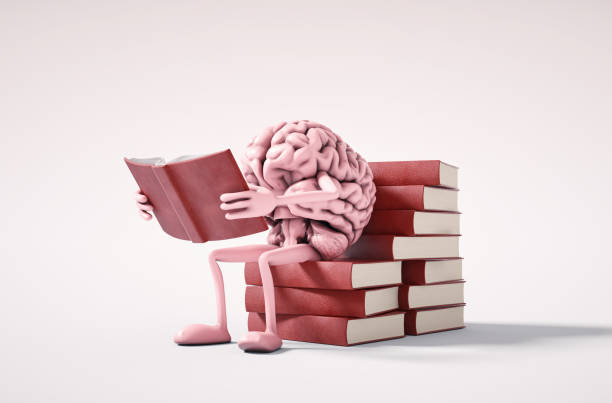 istock Human brain sitting on books and reading. Self development and education concept. 1408083333