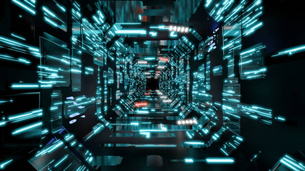 istock 3d illustration of abstract technological tunnel design. 1408087847