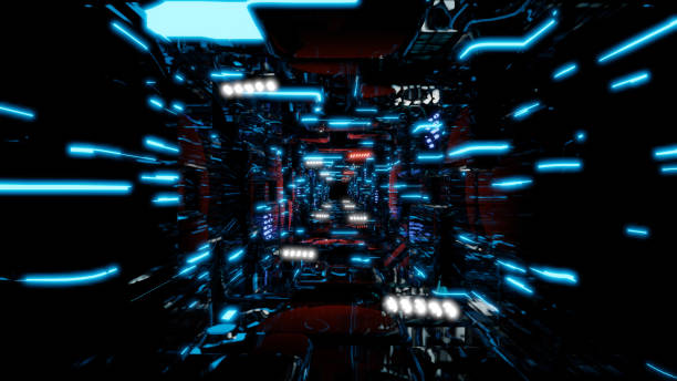 istock 3d illustration of abstract technological tunnel design. 1408087852