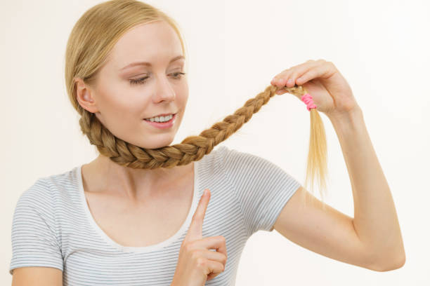 istock Blonde girl with braid hair 1408089309