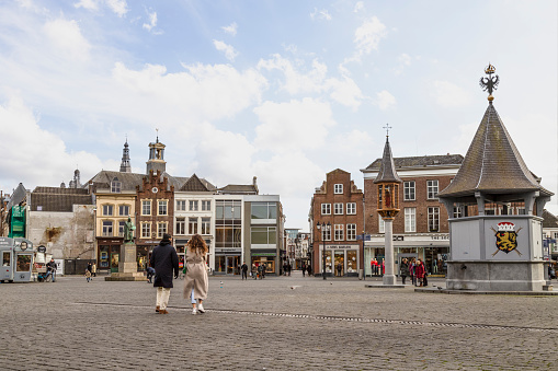 Den Bosch, The Netherlands, February 15, 2022; Cityscape of the center of 's-Hertogenbosch.