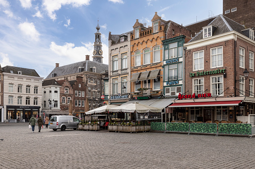 Den Bosch, The Netherlands, February 15, 2022; Town square in the center of 's-Hertogenbosch.