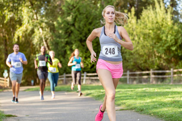 istock Woman running in marathon 1408093746