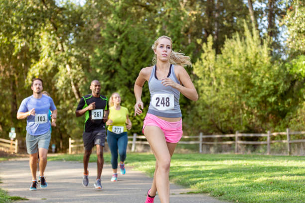 istock Woman running in marathon 1408093752