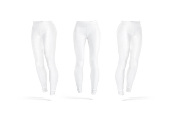 istock Blank white women sport leggings mockup, front and side view 1408094583