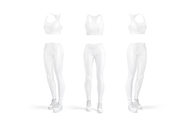 istock Blank white women sport uniform mockup, front and side view 1408095918