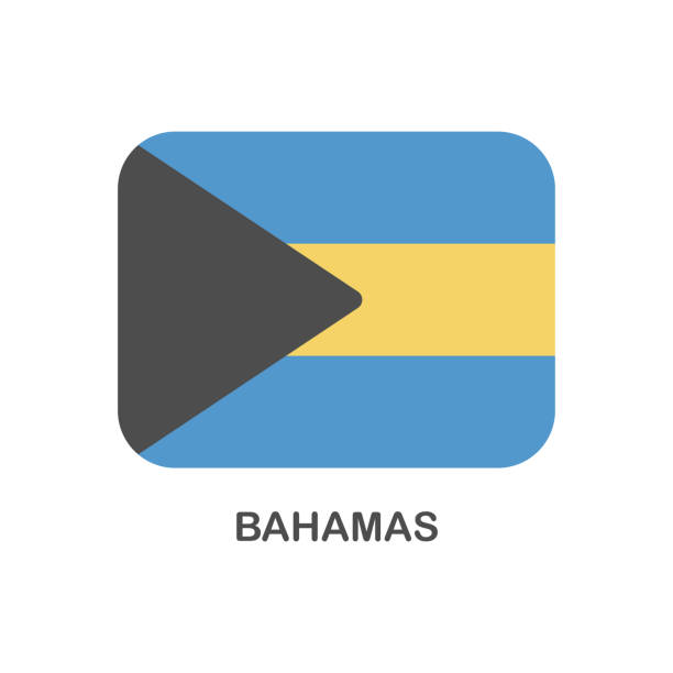 illustrazioni stock, clip art, cartoni animati e icone di tendenza di bandiera delle bahamas - icona piatta rettangolo vettoriale - bahamian flag